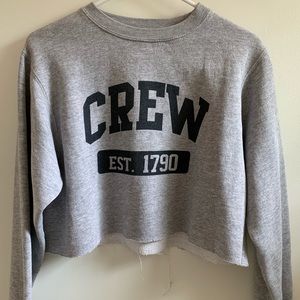 Cropped Grey Crew Neck Sweatshirt